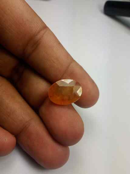 12.01 Carats African Padparadscha Sapphire 16.81 x 12.56 x 5.15 mm