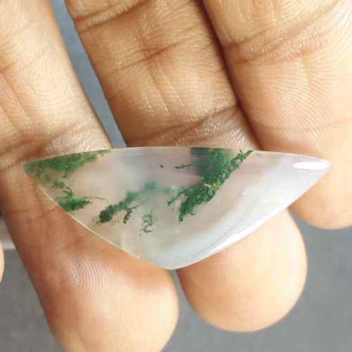 12.37 Carats Moss Agate 33.96 x 13.23 x 4.03 mm
