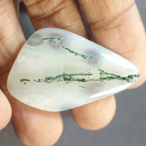38.75 Carats Moss Agate 40.58 x 24.61 x 5.54 mm