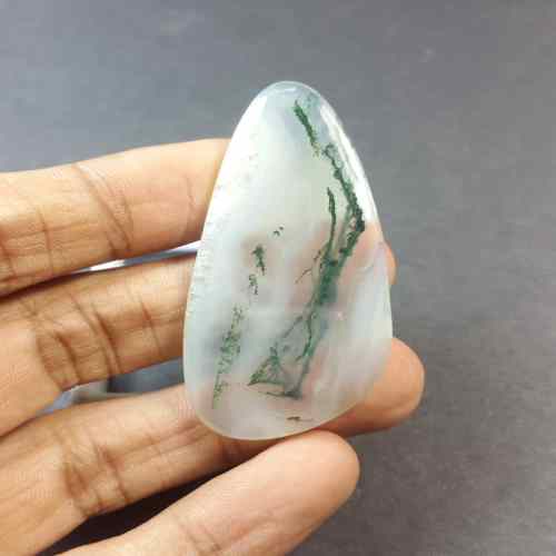 47.7 Carats Moss Agate 54.78 x 25.83 x 4.25 mm