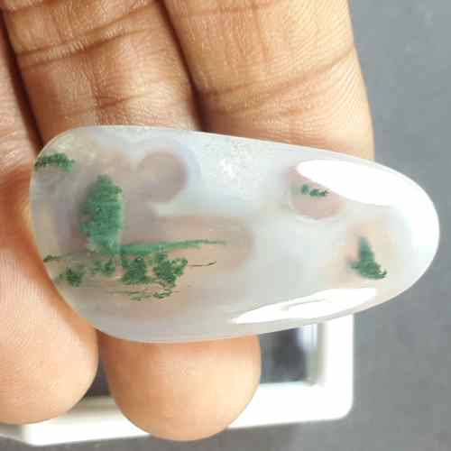 31.85 Carats Moss Agate 38.79 x 20.31 x 4.68 mm