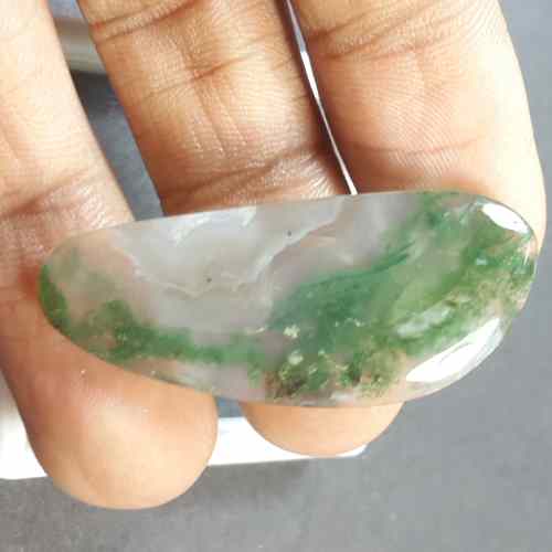 27.43 Carats Moss Agate 39.20 x 17.03 x 4.93 mm
