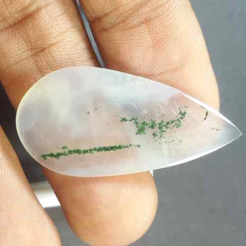 12.21 Carats Moss Agate 34.35 x 16.62 x 2.82 mm