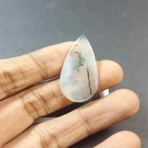 12.21 Carats Moss Agate 34.35 x 16.62 x 2.82 mm