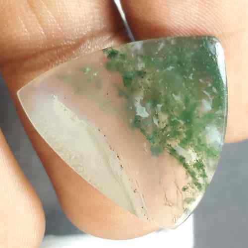 13.78 Carats Moss Agate 23.18 x 22.53 x 3.77 mm