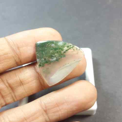 13.78 Carats Moss Agate 23.18 x 22.53 x 3.77 mm