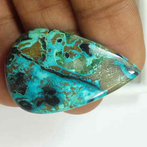 34.87 Carats Natural Shattuckite Azurite 34.71 x 24.73 x 5.79 mm