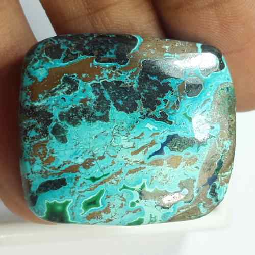 60.89 Carats Natural Shattuckite Azurite 31.53 x 30.70 x 6.85 mm