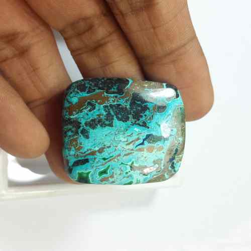 60.89 Carats Natural Shattuckite Azurite 31.53 x 30.70 x 6.85 mm