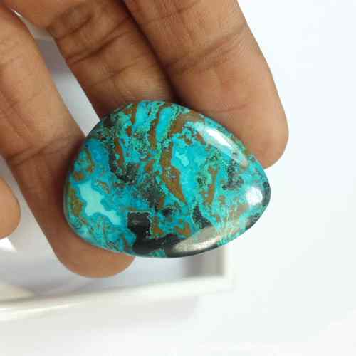 38.53 Carats Natural Shattuckite Azurite 33.17 x 28.68 x 4.84 mm