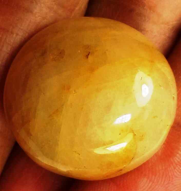 61.15 Carats Yellow Cabs Sapphire 22.74 x 21.79 x 11.18 mm