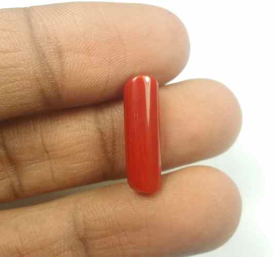 5.87 Carats Red Italian Coral 17.80 x 6.21 x 5.88 mm