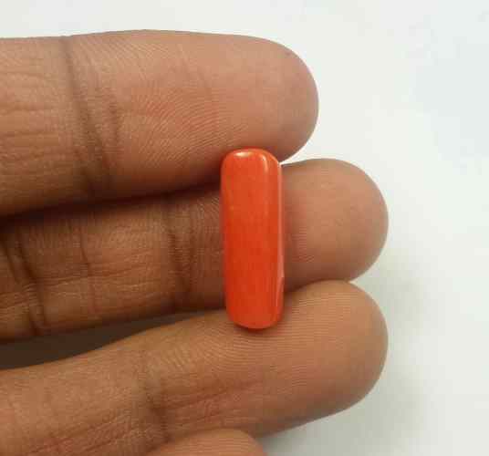 5.36 Carats Red Italian Coral 19.18 x 5.41 x 5.23 mm