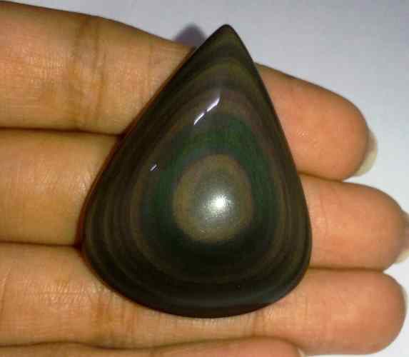 77.97 Carats Obsidian Eye 40.70 X 31.75 X 11.58 mm
