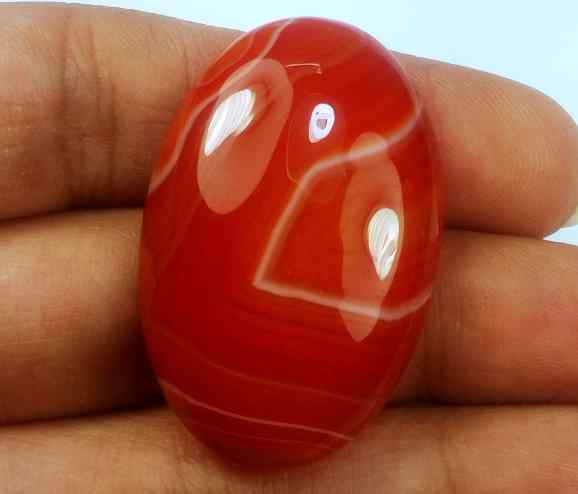 46.12 Carats Banded Agate 35.37 X 23.09 X 7.55 mm