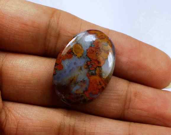 18.17 Carats Plum Root Agate 25.51 X 17.85 X 4.62 mm