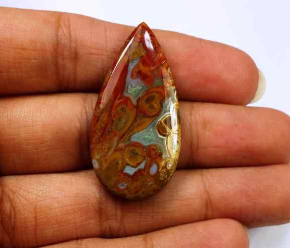 20.02 Carats Plum Root Agate 35.82 X 18.31 X 3.71 mm