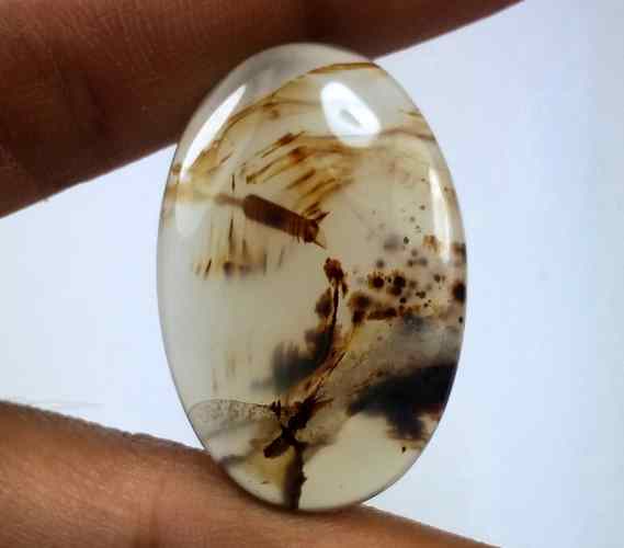 34.37 Carats Montana Agate 33.42 X 21.96 X 5.65 mm