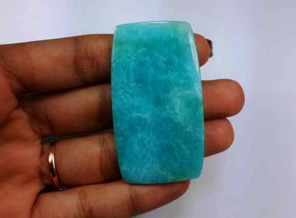 56.08 Carats Amazonite Peru  52.07 X 29.78 X 3.72 mm