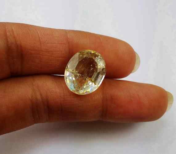 11.96 Carats Yellow Topaz 14.37 X 11.85 X 8.57 mm