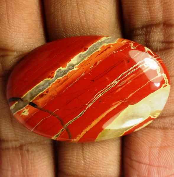 38.35 Carats Red River Jasper 34.97 x 22.72 x 5.53 mm