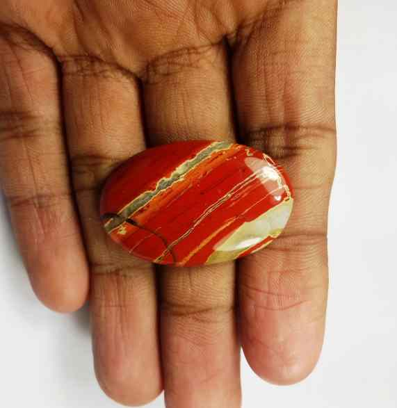 38.35 Carats Red River Jasper 34.97 x 22.72 x 5.53 mm