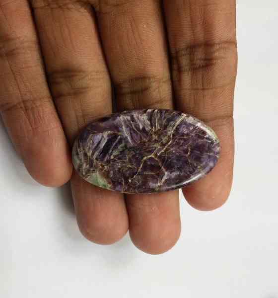 34.75 Carats Charoite 39.25 x 22.78 x 4.22 mm