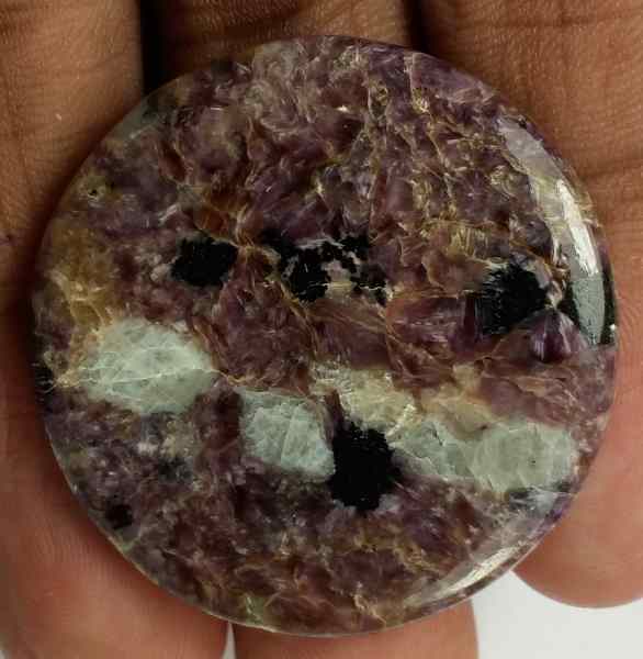 47.4 Carats Charoite 34.73 x 34.21 x 4.44 mm