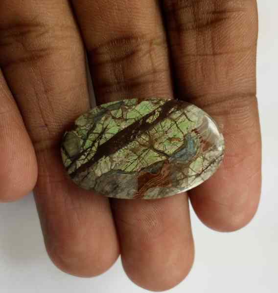 18.25 Carats Mushroom Rhyolite 30.22 x 18.70 x 4.15 mm