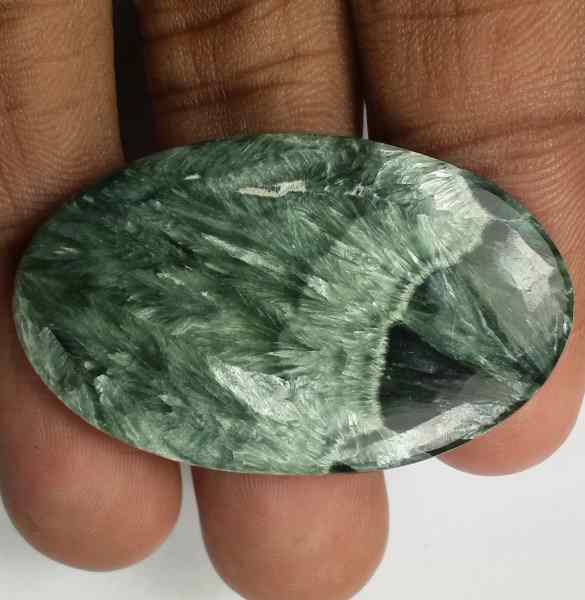 36 Carats Seraphinite 40.57 x 25.10 x 4.36 mm