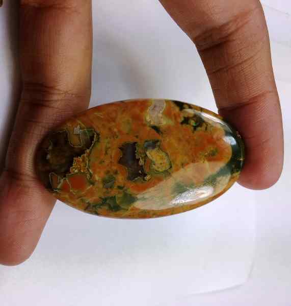 63.9 Carats Australian Rainforest Jasper 51.50 x 30.27 x 5.37 mm