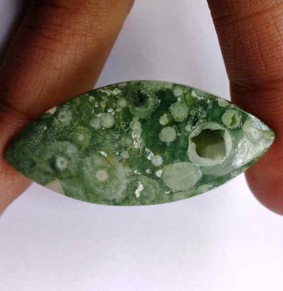 18.45 Carats Australian Rainforest Jasper 40.01 x 18.49 x 3.82 mm