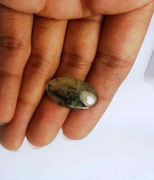 10.41 Carat Green Russian Federation Prehnite 23.93 x 13.66 x 3.42 mm
