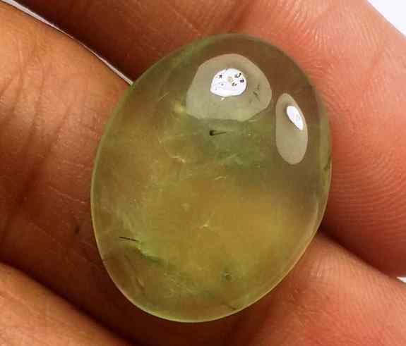 13.23 Carat Green Russian Federation Prehnite 19.98 x 15.84 x 5.06 mm