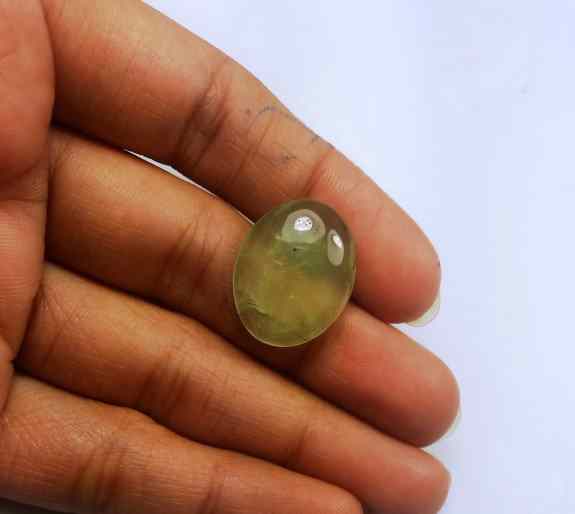 13.23 Carat Green Russian Federation Prehnite 19.98 x 15.84 x 5.06 mm
