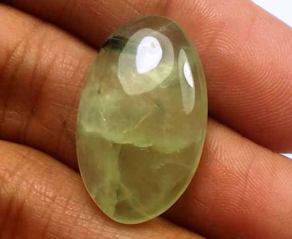 16.96 Carat Green Russian Federation Prehnite 23.95 x 14.52 x 5.94 mm