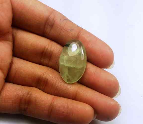 16.96 Carat Green Russian Federation Prehnite 23.95 x 14.52 x 5.94 mm