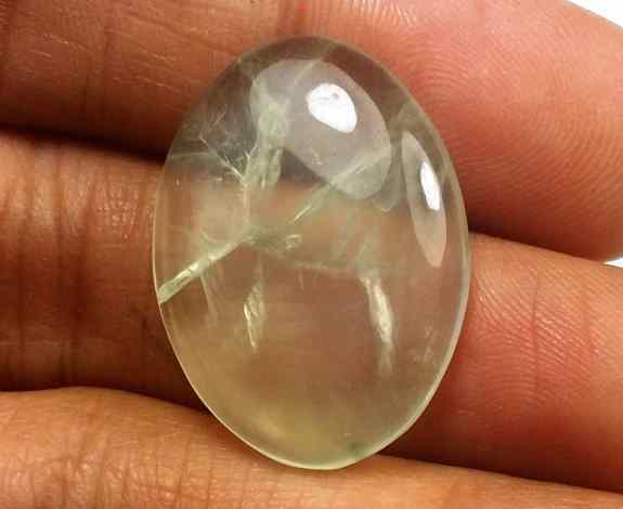 17.16 Carat Green Russian Federation Prehnite 23.31 x 16.94 x 4.77 mm