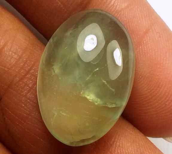 14.97 Carat Green Russian Federation Prehnite 19.95 x 13.26 x 6.68 mm