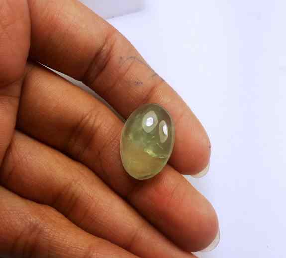 14.97 Carat Green Russian Federation Prehnite 19.95 x 13.26 x 6.68 mm