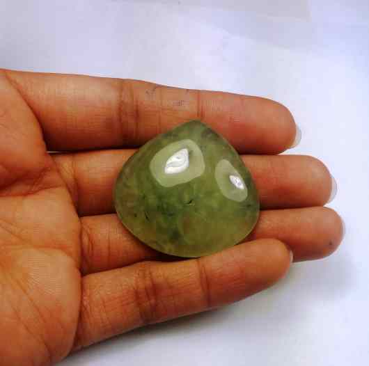 81.15 Carat Green Russian Federation Prehnite 35.21 x 33.27 x 8.76 mm