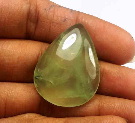 47.38 Carat Green Russian Federation Prehnite 31.05 x 23.34 x 6.44 mm