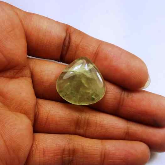 19.12 Carat Green Russian Federation Prehnite 20.99 x 20.39 x 8.14 mm