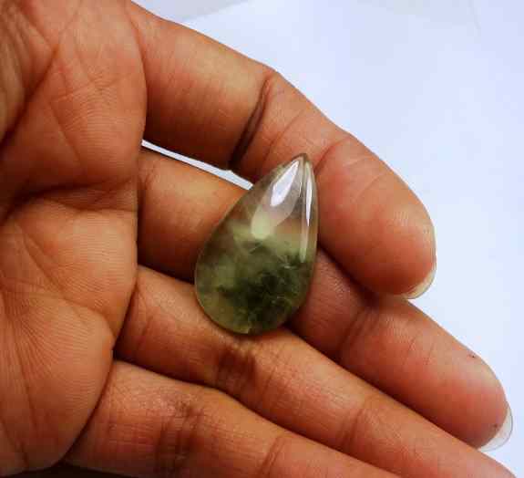 20.48 Carat Green Russian Federation Prehnite 28.45 x 16.78 x 5.44 mm
