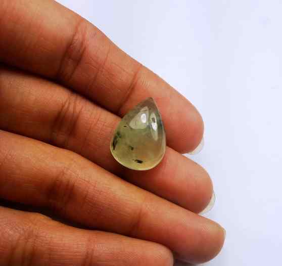 14.97 Carat Green Russian Federation Prehnite 18.60 x 13.52 x 7.32 mm