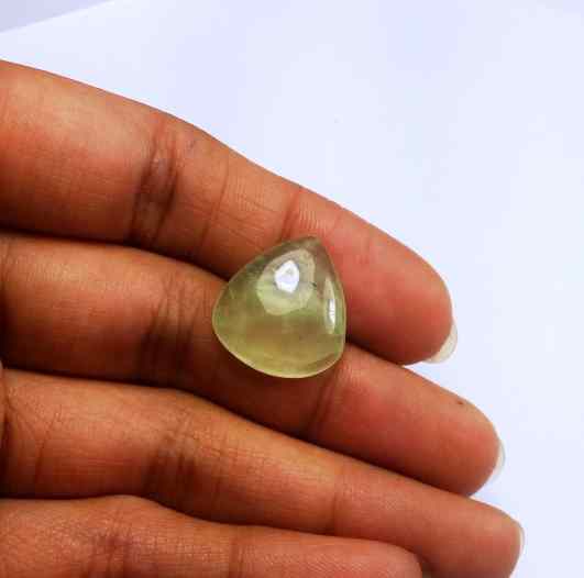 10.51 Carat Green Russian Federation Prehnite 17.38 x 15.72 x 4.62 mm
