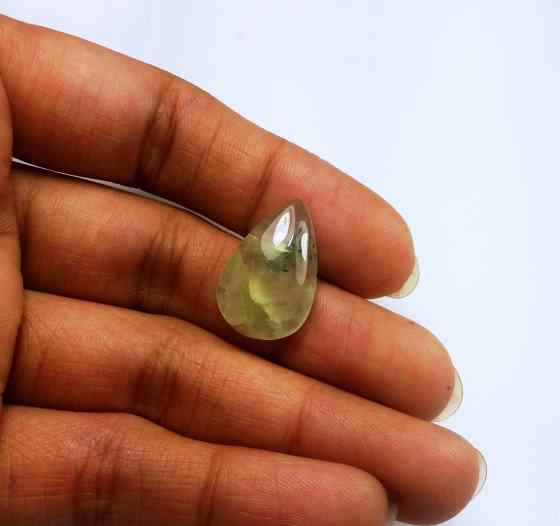 10.16 Carat Green Russian Federation Prehnite 19.66 x 12.80 x 5.08 mm