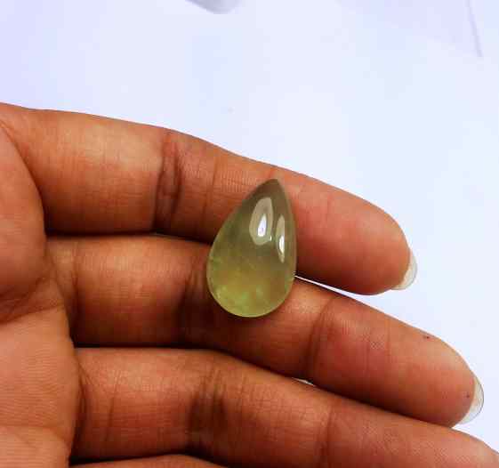 13.81 Carat Green Russian Federation Prehnite 21.55 x 13.42 x 6.05 mm