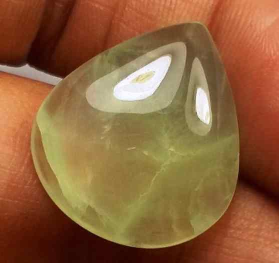 14.97 Carat Green Russian Federation Prehnite 19.61 x 17.38 x 5.58 mm