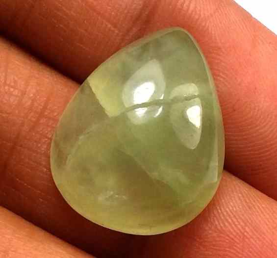 16.92 Carat Green Russian Federation Prehnite 19.21 x 14.87 x 7.46 mm
